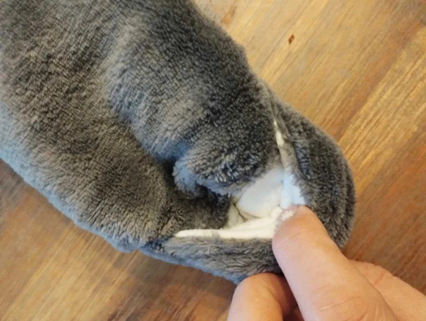 Fluffy grey jumpsuit, soft exterior, In extenso 6/9 months – photo 4